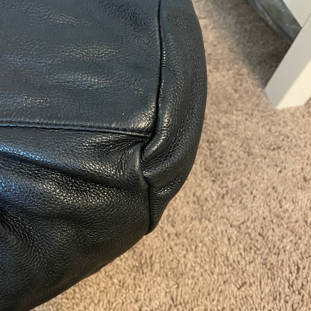 Marc Jacobs Black Leather Hobo Bag with Gold Accents - Picture 6 of 11